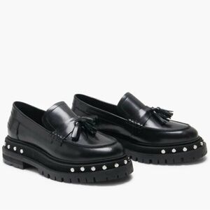 New Free People Size 9 Black Teagan Tassel Loafers $140 Retail!